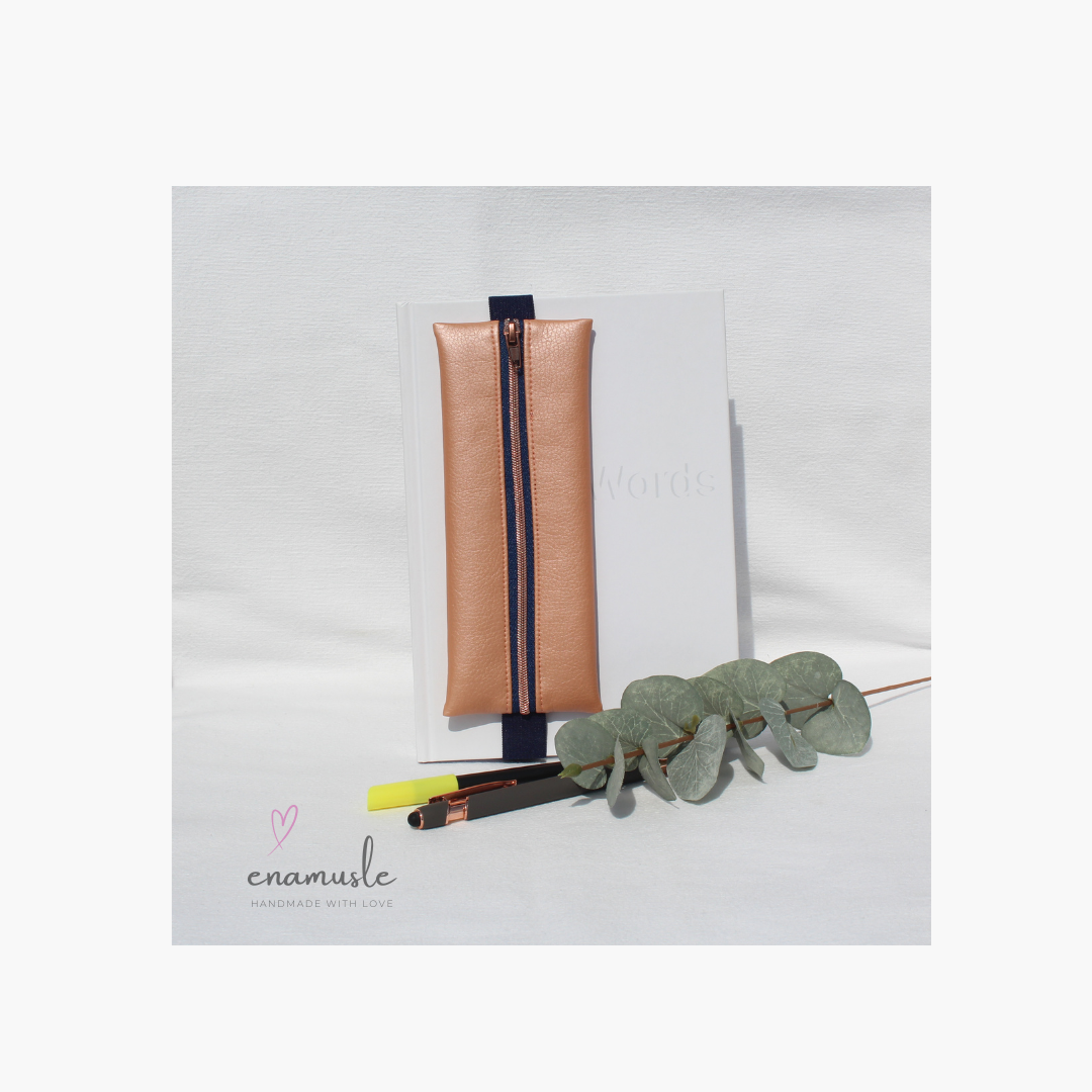 Stift-Etui - Kunstleder glatt - pfirsich