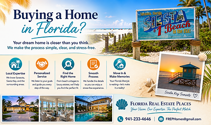 Buying A Home In Florida? Your Dream Home Is Closer Than You Think. | Florida Real Estate Places — Sarasota FL Real Estate — 941-233-4646 — FREPHomes@gmail.com