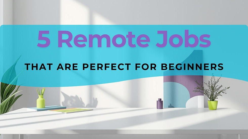 5 Remote Jobs That Are Perfect for Beginners.’ Represents accessible entry-level remote customer service roles."