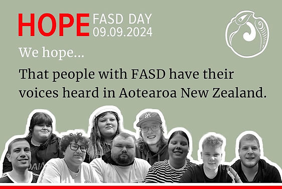Illustrative image accompanying TAMA's FASD Awareness Day kōrero — a community of disabled Māori and whānau standing together in solidarity.
