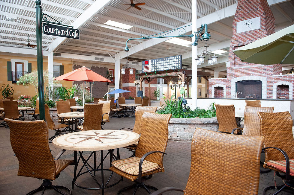 Community lounge area at Victorian Gardens independent senior living Eureka Missouri