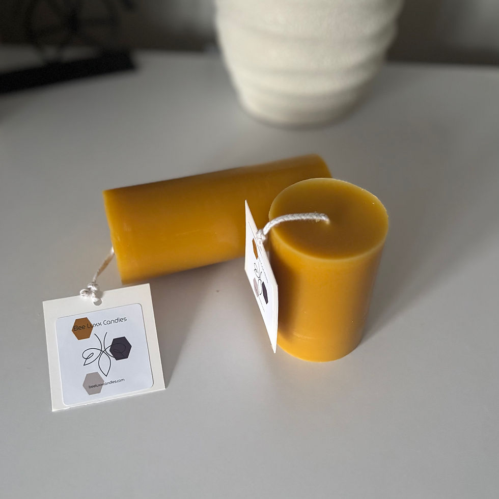 Thumbnail: Small Pure Beeswax Pillar Candle (7cm)