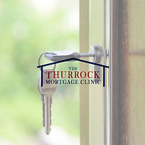 The Thurrock mortgage clinic logo, with a key in the door in the background