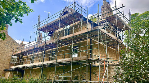 Large Home Covered by Domestic Scaffolding