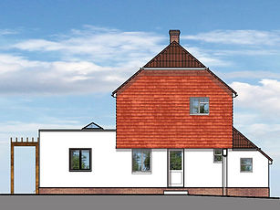 Design showing side of property with rear extension