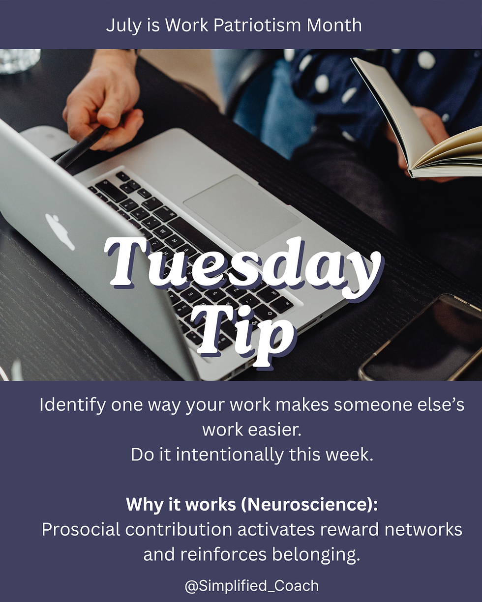Identify one way your work makes someone else’s work easier.