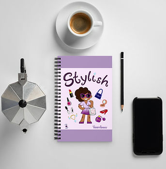 "Stylish" Model Girl 1 (Spiral Notebook on White Background)