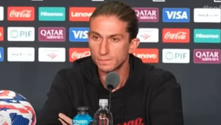 Filipe Luis na coletiva pra estreia do Flamengo na Copa do Mundo de Clubes