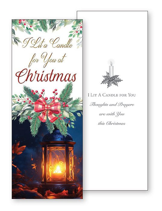 I Lit a Candle for You at Christmas Slim Greetings Card