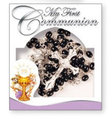 Communion Rosary - Black Plastic