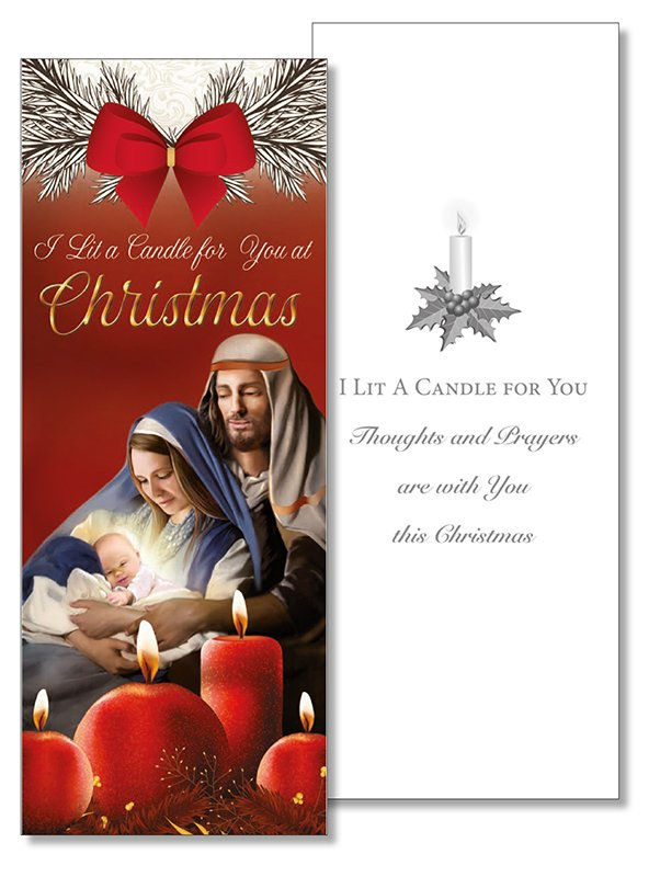 I Lit a Candle for You at Christmas Slim Greetings Card