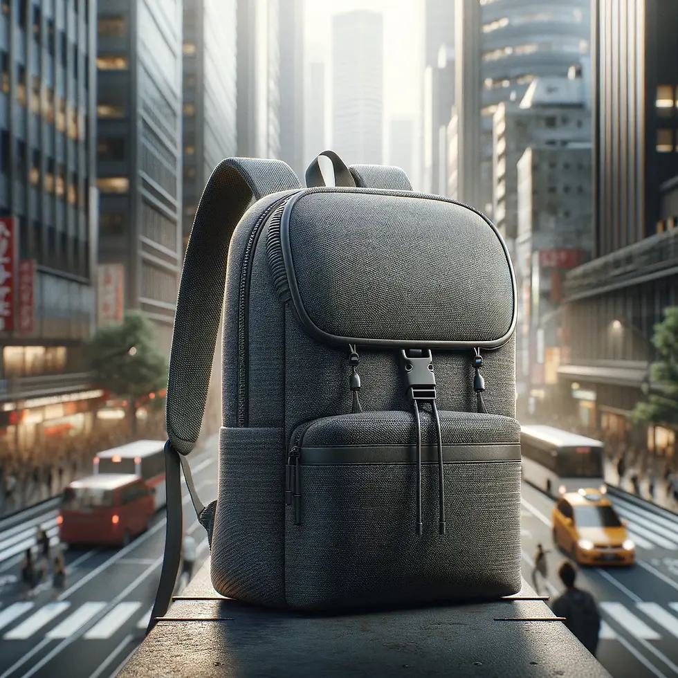 Mochila de microfibra en un ambiente urbano