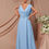 Miniatura: vestido largo de gasa celeste