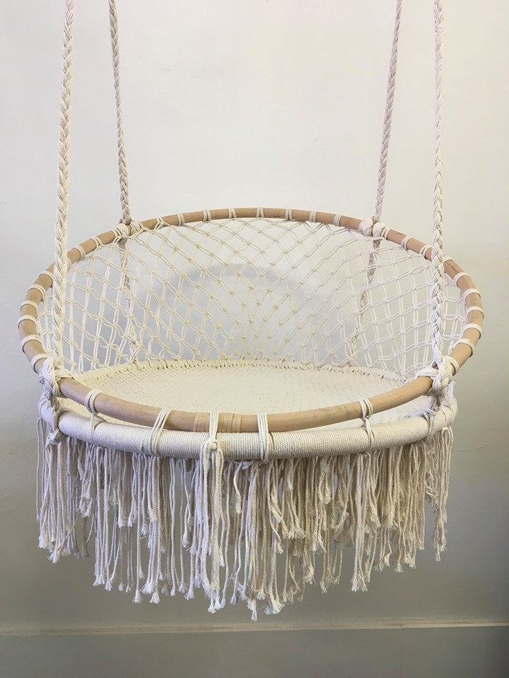 Macrame and Bamboo Swing Chair Rococo Emporium