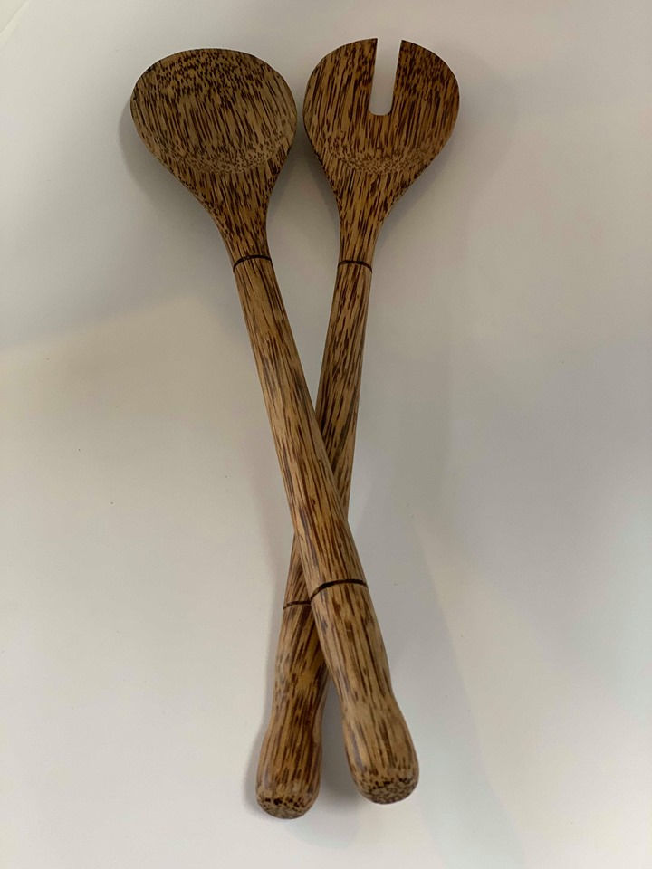 Thumbnail: Coconut Wood Salad Servers- short