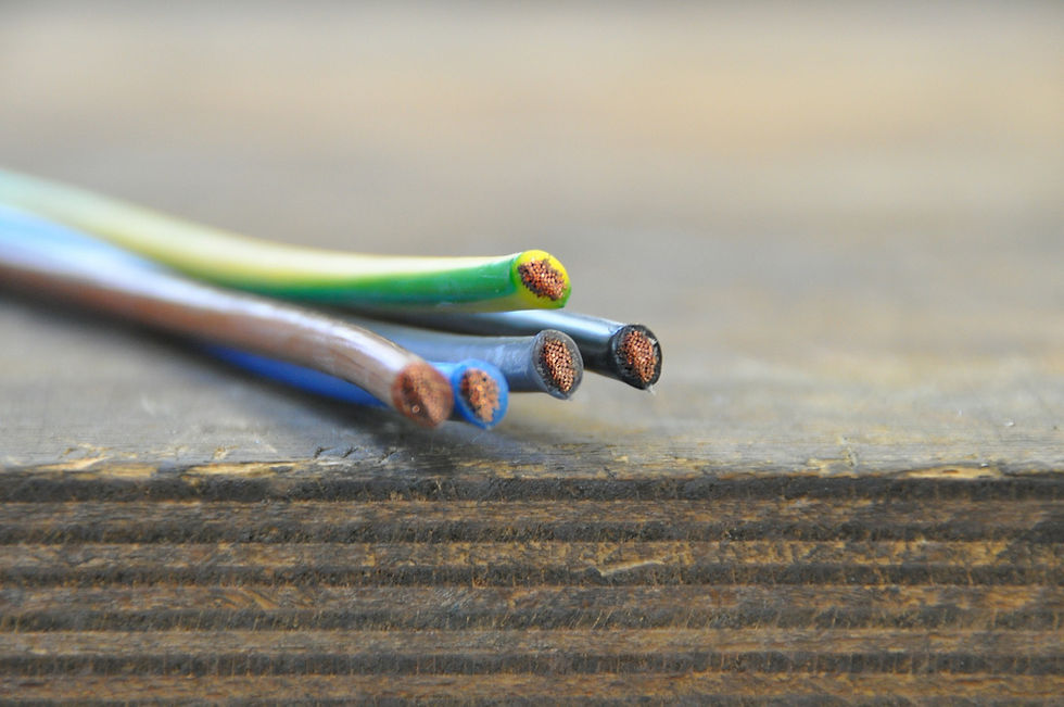 Fios elétricos coloridos
