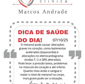 Metanol no corpo: pode acelerar o coração e causar sérios problemas.