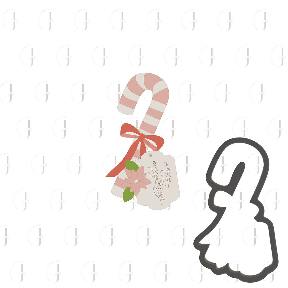 Floral Candy Cane with Tag