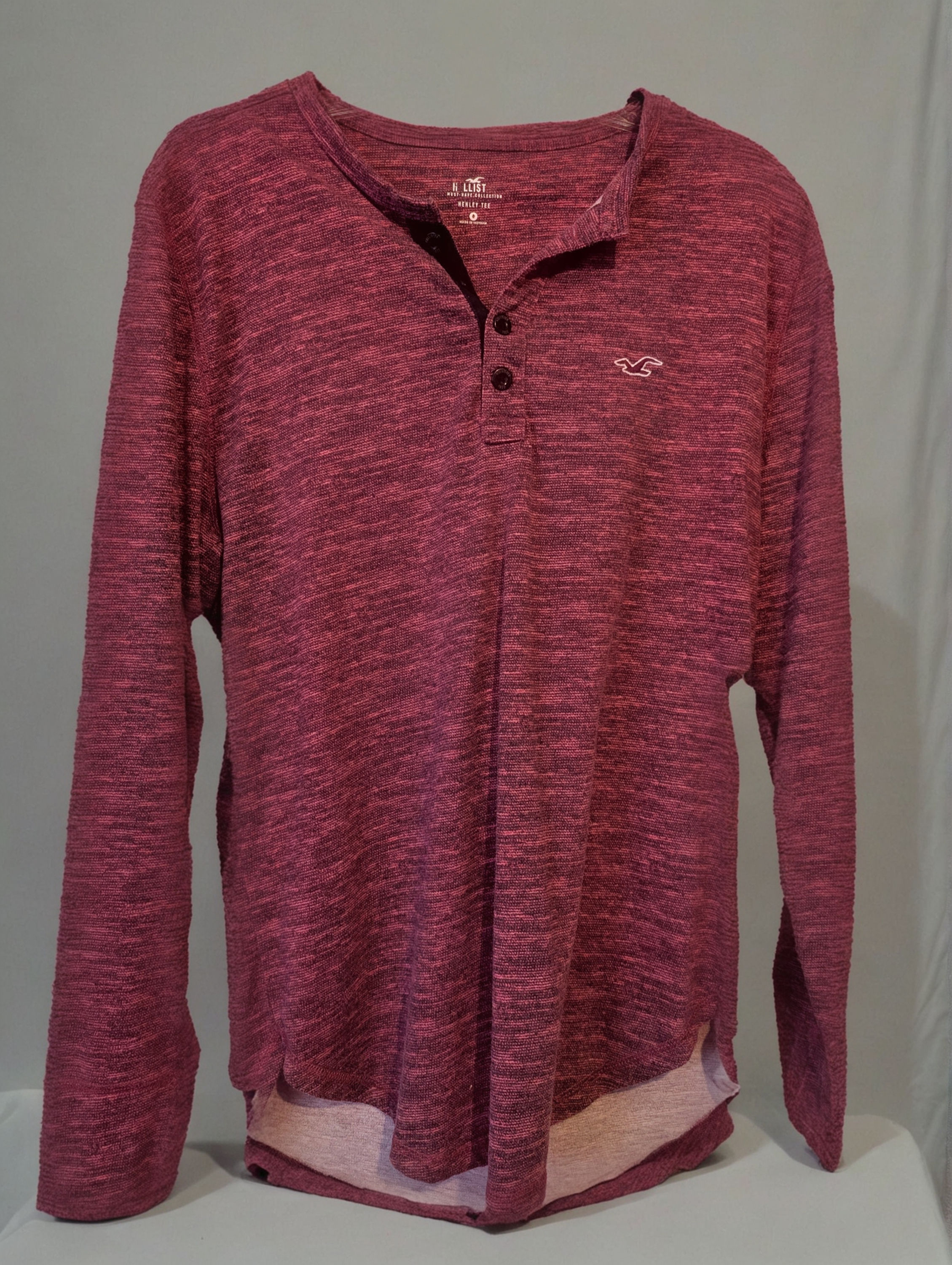 Maroon Button-Neck Shirt