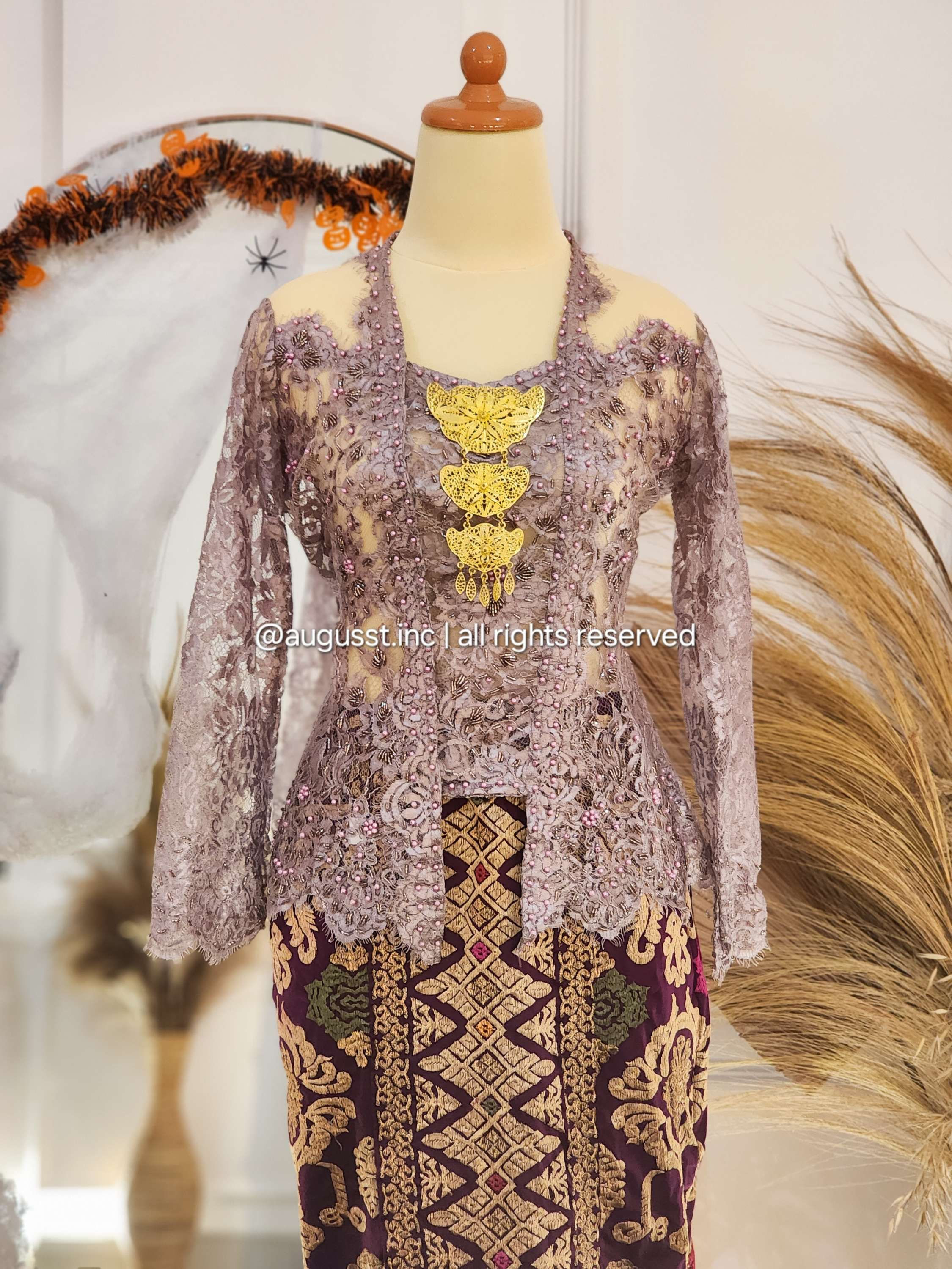 Kebaya Bali Premium - Mauve (set)