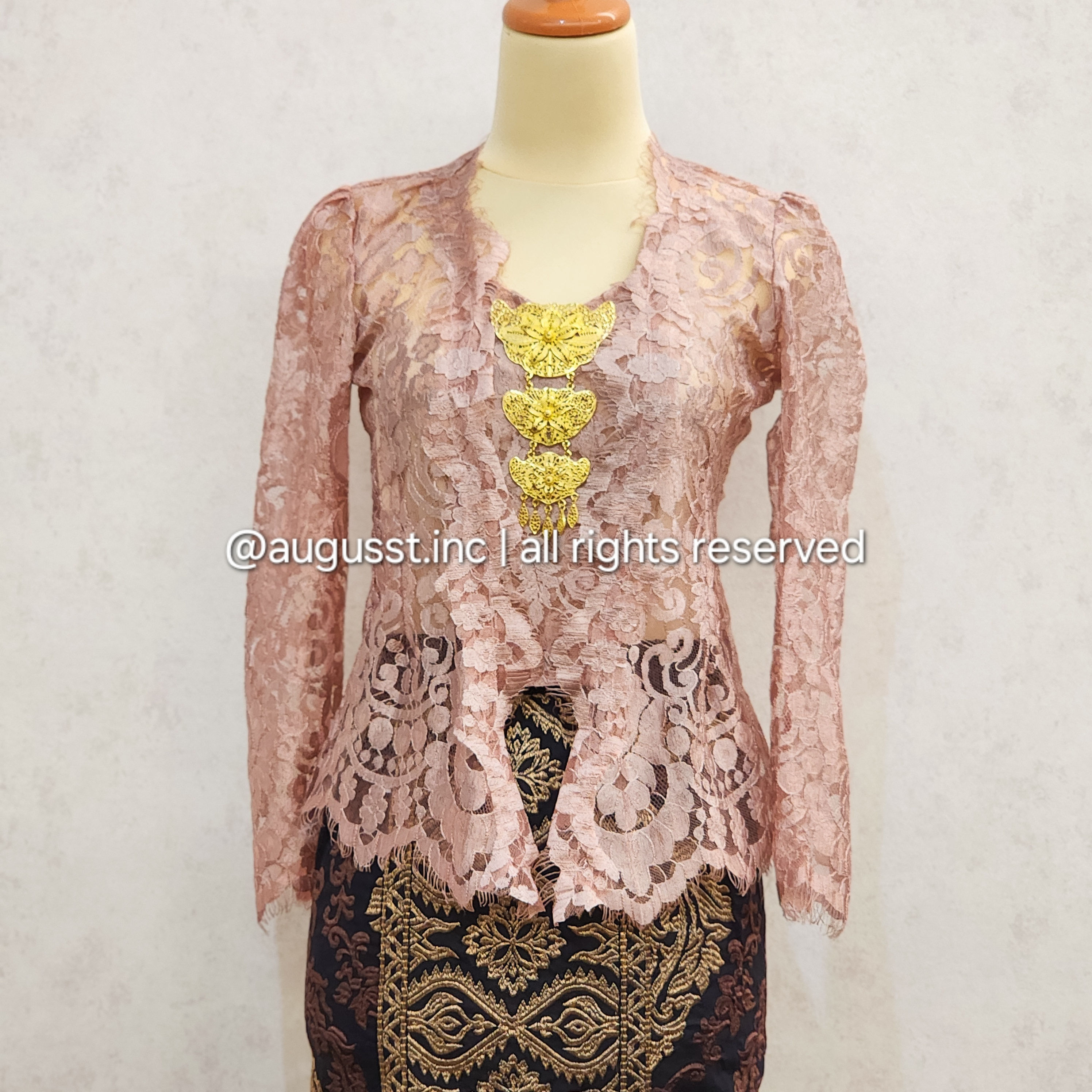 Baju Kebaya Standar - Metallic Pink Set 