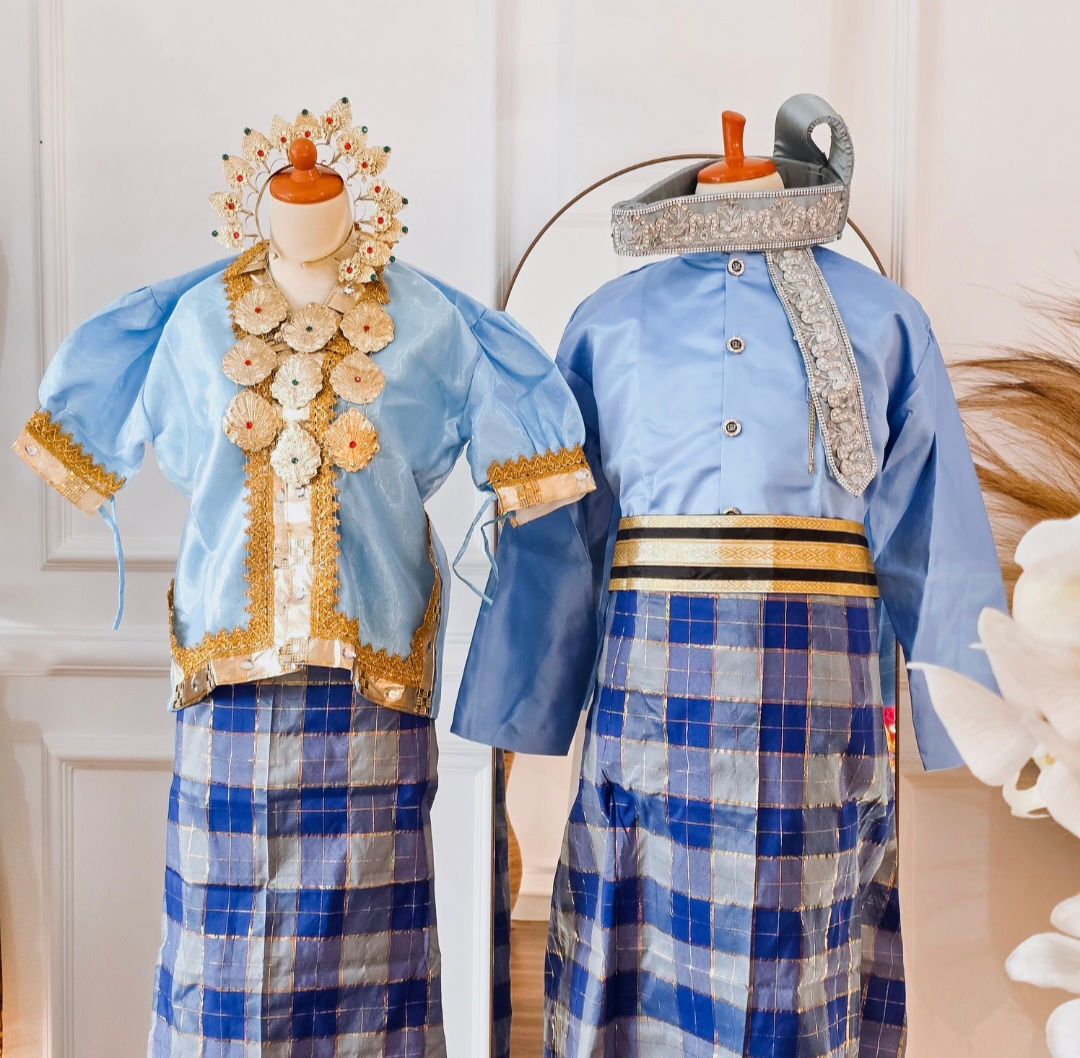 Baju Adat Premium - Bodo Bugis Makassar Blue (sepasang)