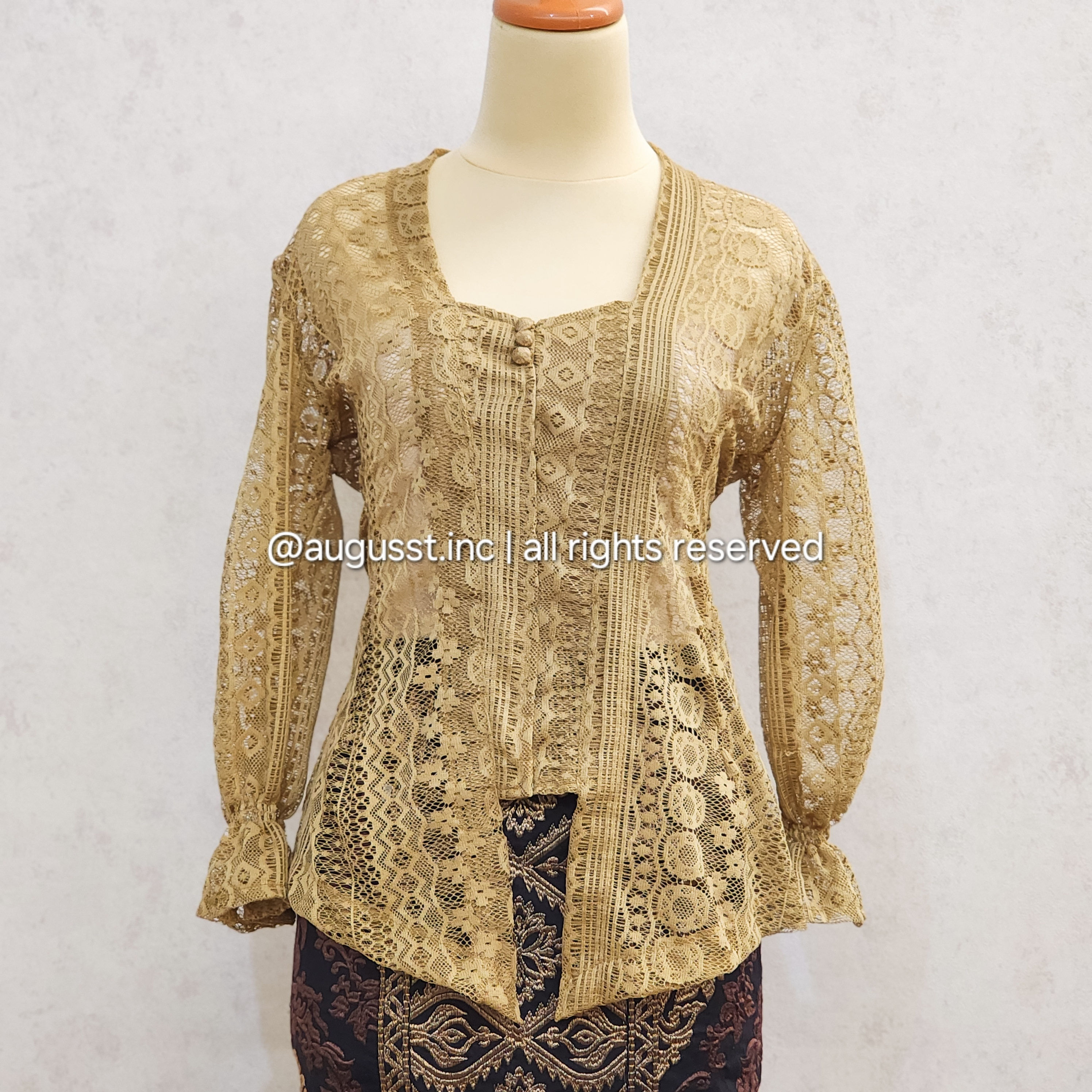 Baju Kebaya Standar - Korean Lace Gold Set