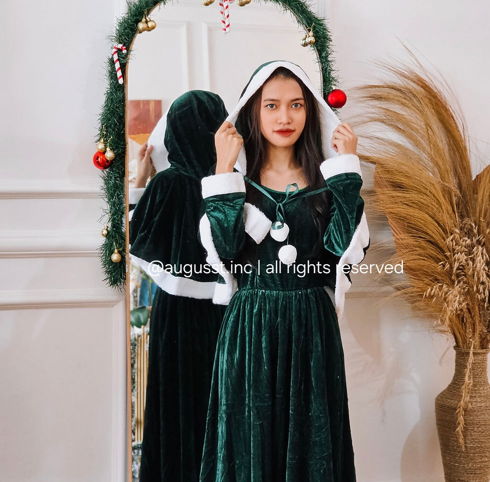 Thumbnail: Kostum Natal - Deep Green Woman Santa / Santa Wanita