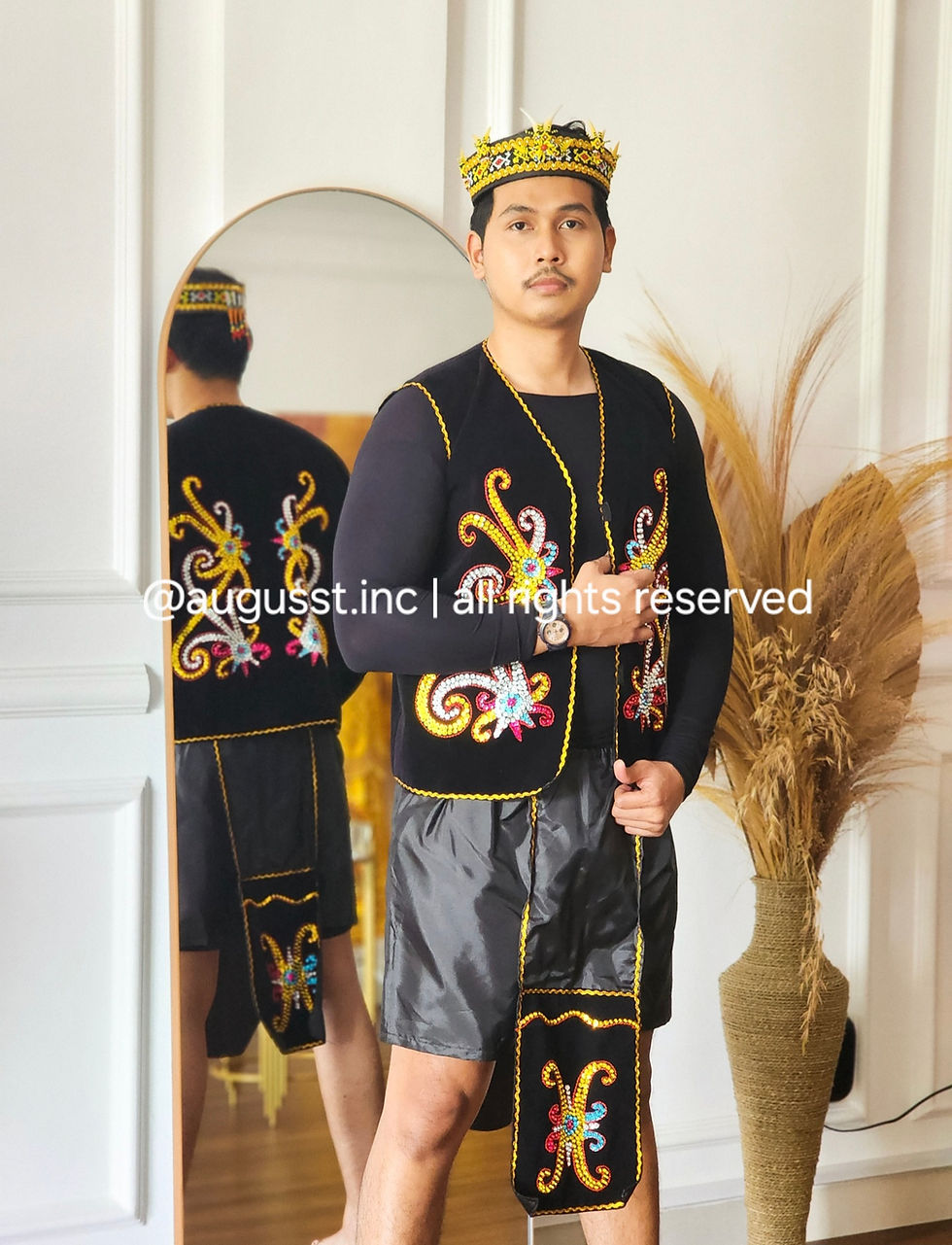 Thumbnail: Baju Adat Premium - Dayak Hitam Sepasang 