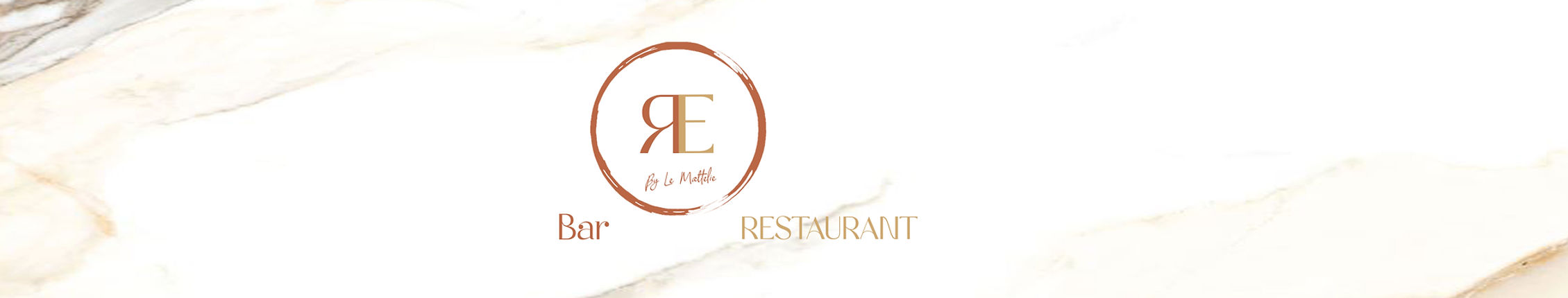 Logo de L'Europe en terracotta sur fond marbre blanc