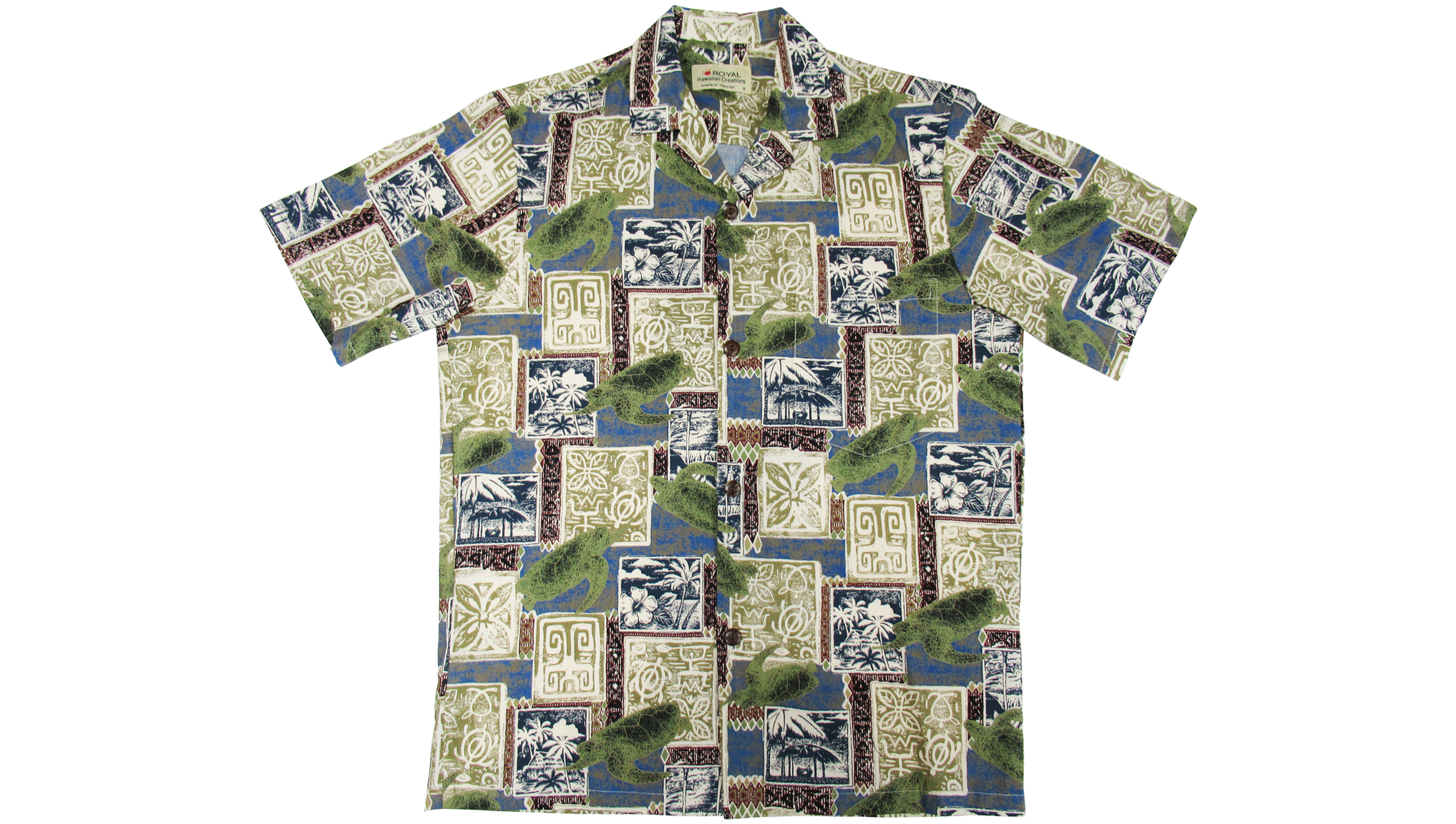 Cotton 100% Green Aloha Shirt [CH-07]