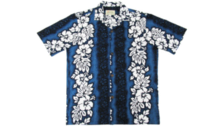 Cotton 100% Blue Hibiscus Aloha Shirt [CH-02]