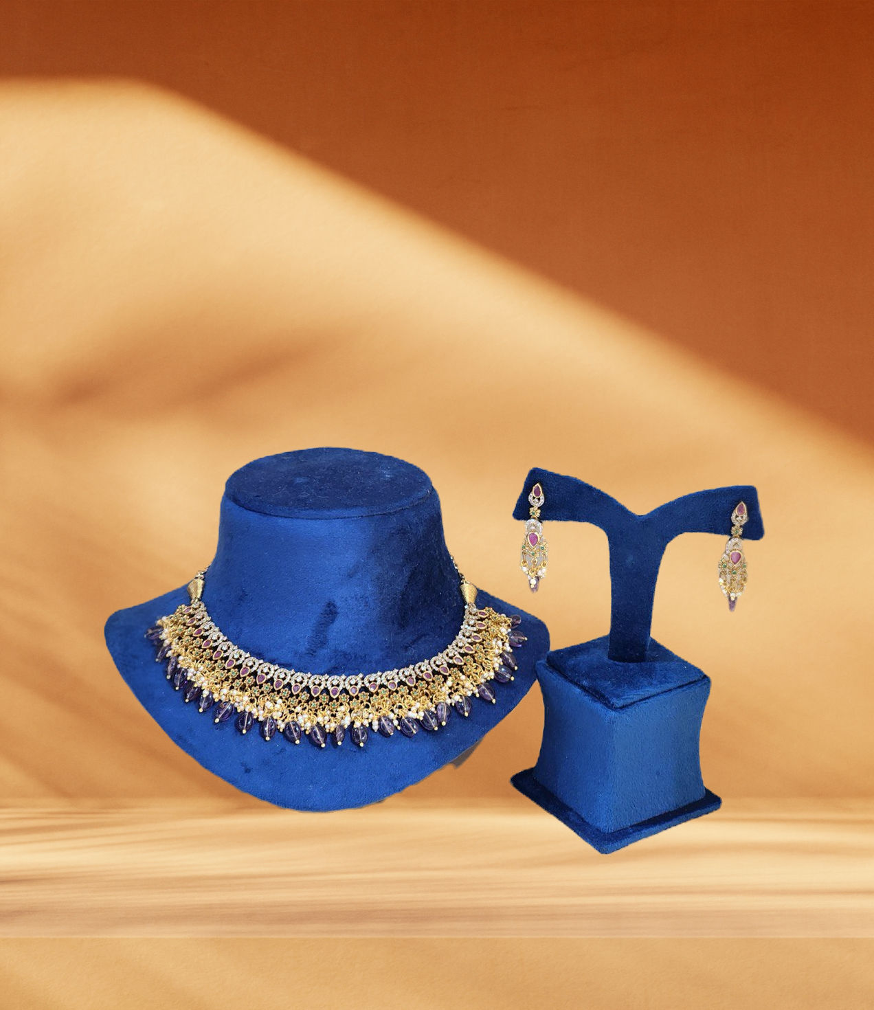 AD Stone Pearl Necklace