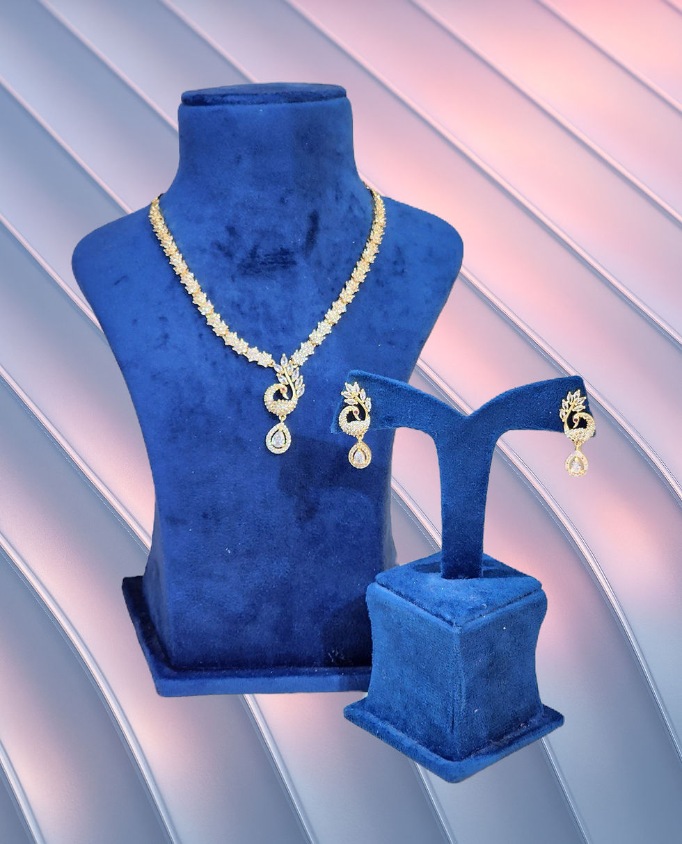 AD Stone Peacock Necklace