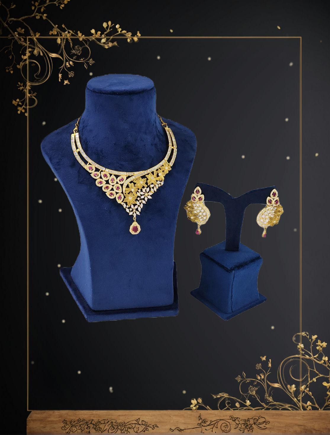 Elegant Pink AD Stone Necklace