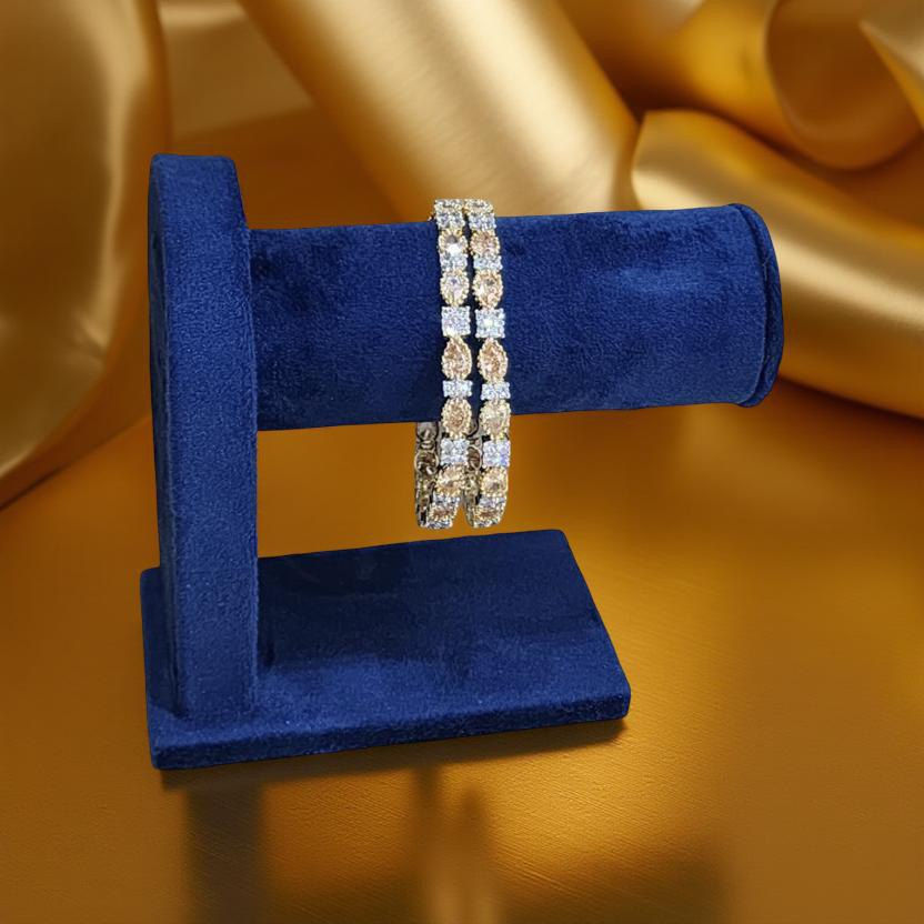 Gold & White AD Stone Bangles