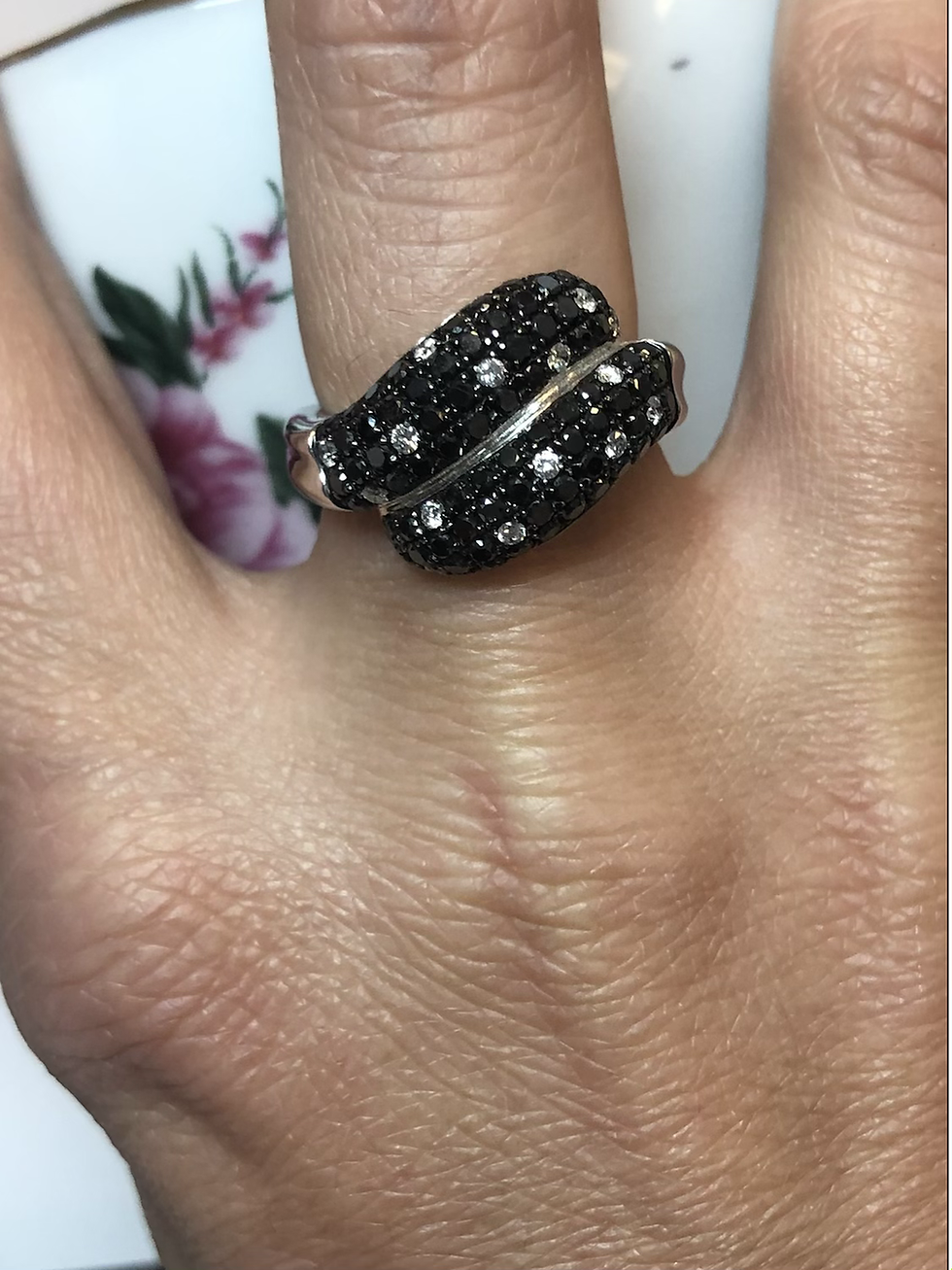 Thumbnail: Black and white diamond ring