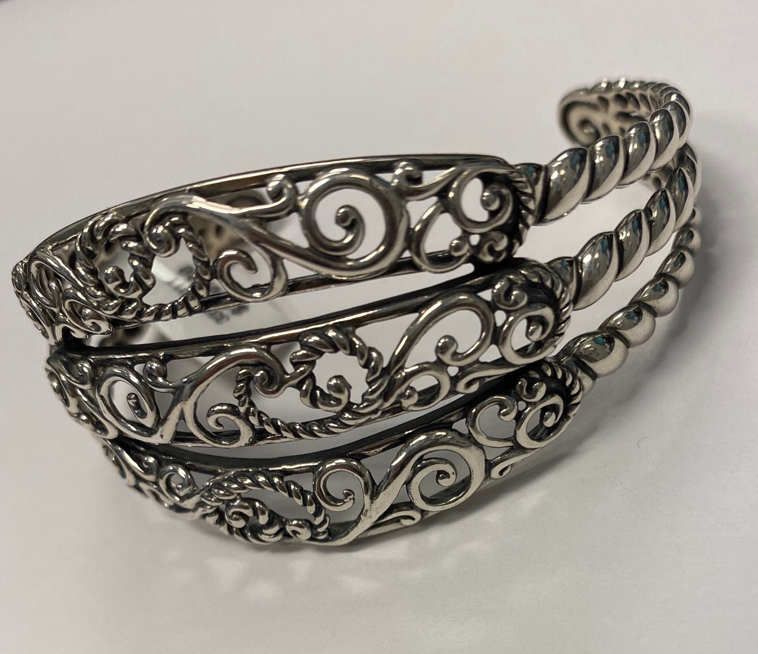 Sterling Silver scroll cuff
