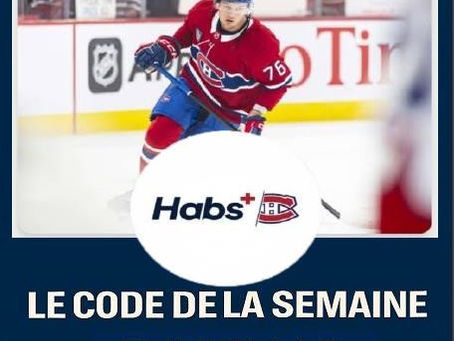 code la semaine lundi 20 octobre avec Habs+