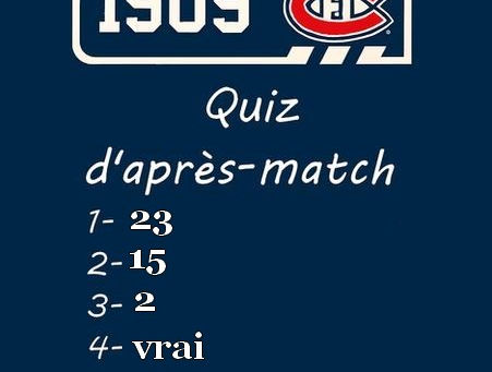 Quiz d'après matCH du 8 octobre