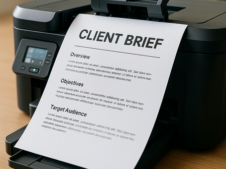 A client brief being printed out