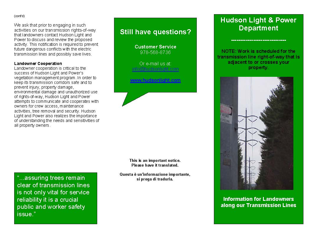 Residential Hudson Light & Power