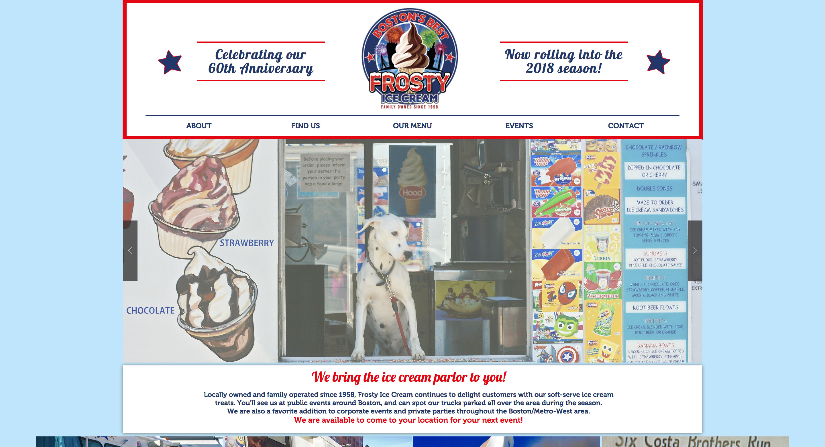Frosty Ice Cream Website