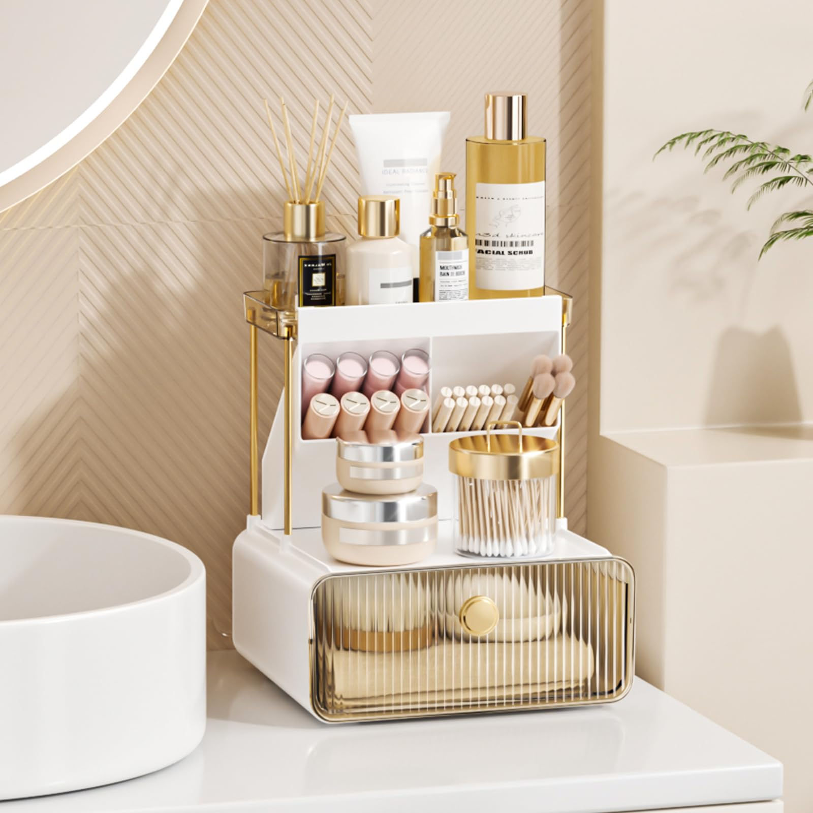 2-Tier Countertop Makeup & Skincare Organizer
