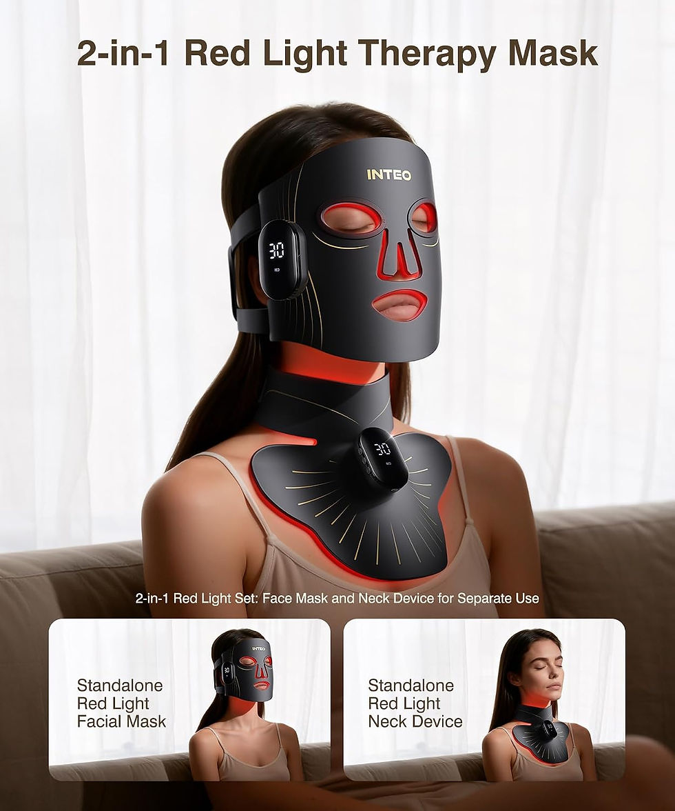 Thumbnail: LED Face & Neck Mask, 4 Modes, 680 LEDs, Cordless, Rechargeable Skincare Tool