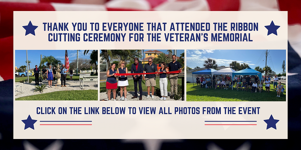 Thank you to everyone that attended the ribbon cutting ceremony for the veteran’s Memorial