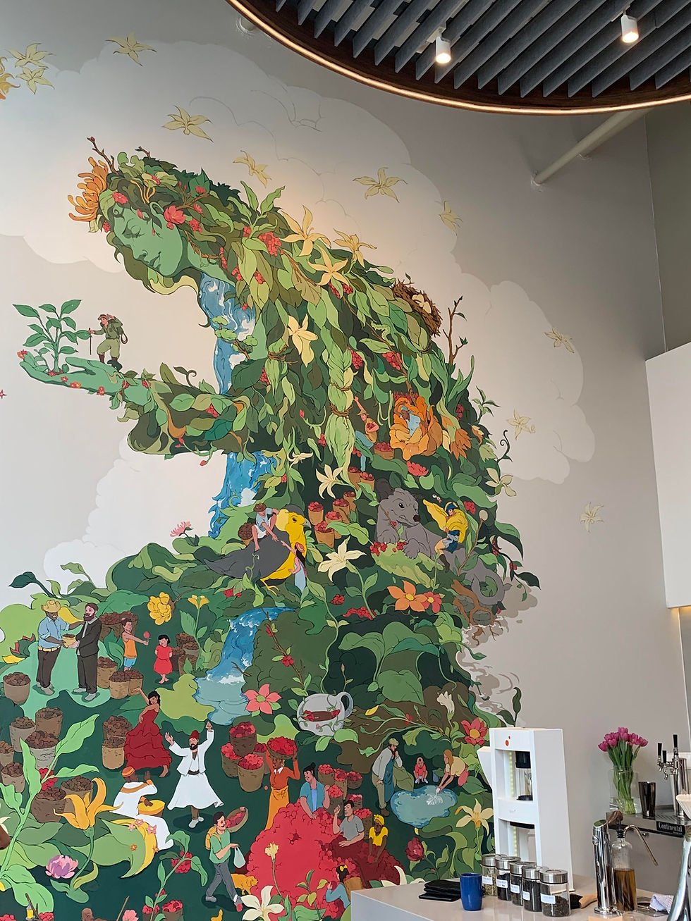 nature mural, Third Wave Coffee interior
