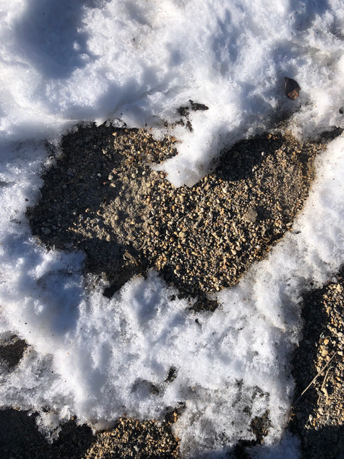 Heart of melting snow. On a trip with my family to Donner Lake.
