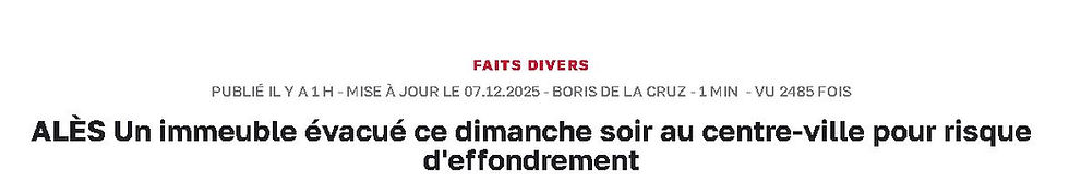 Nouvelles de ce dimanche 7/12/2025 sur Alès ... (Objectif Gard)