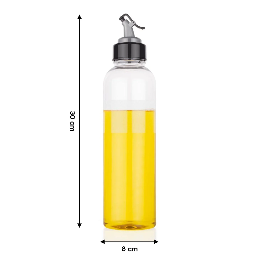 Thumbnail: 1 Litre Oil Dispenser with Lid, Clear, Drip-Free Spout, Controlled Use
